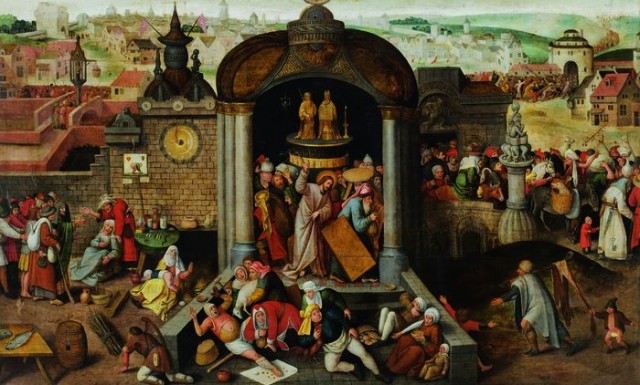 "Christ expelling the moneylenders from the temple"